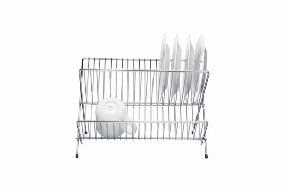 KitchenCraft Folding 2 Tier Dish Drainer, Metal, Small (36 x 26.5 cm)