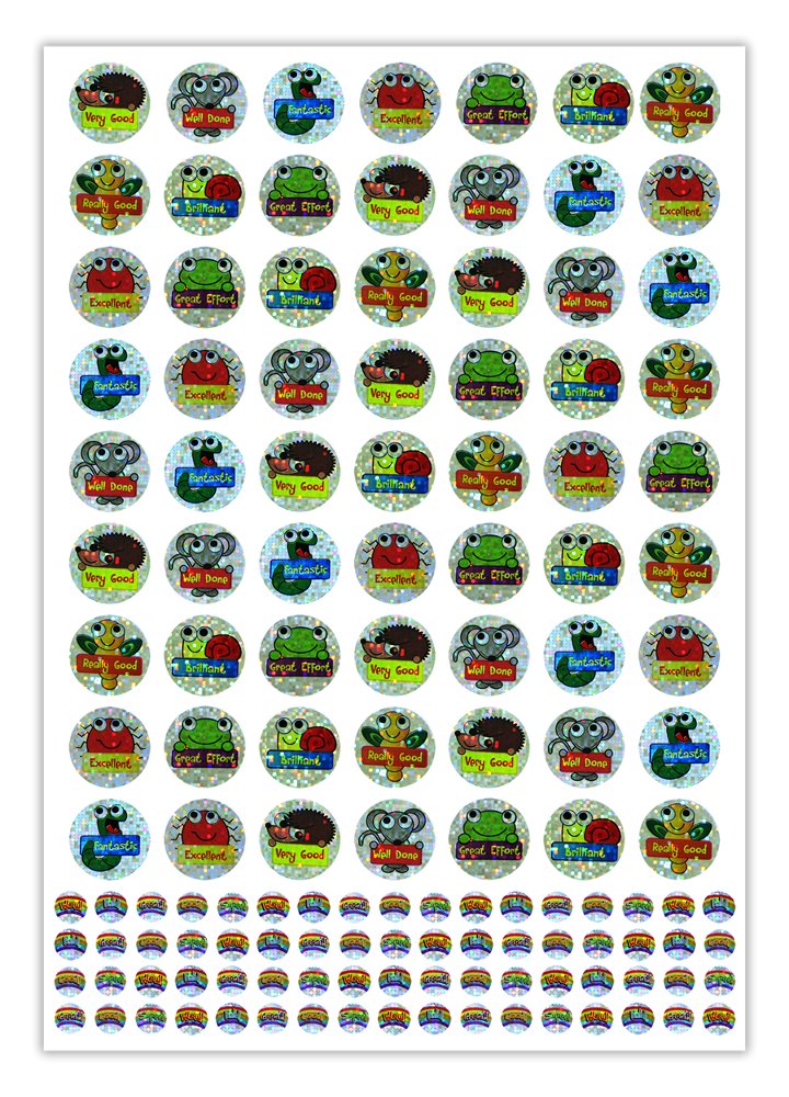 SuperStickers Sparkling Bugs and Friends Praise Stickers (1310 x 25 mm/10 mm Stickers), Multicolor, 1310 x 25mm/10mm stickers