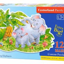 Castorland B-120116 Premium Playing Elephants Contour Maxi Jigsaw Puzzle, 12 Pieces Set, Multi
