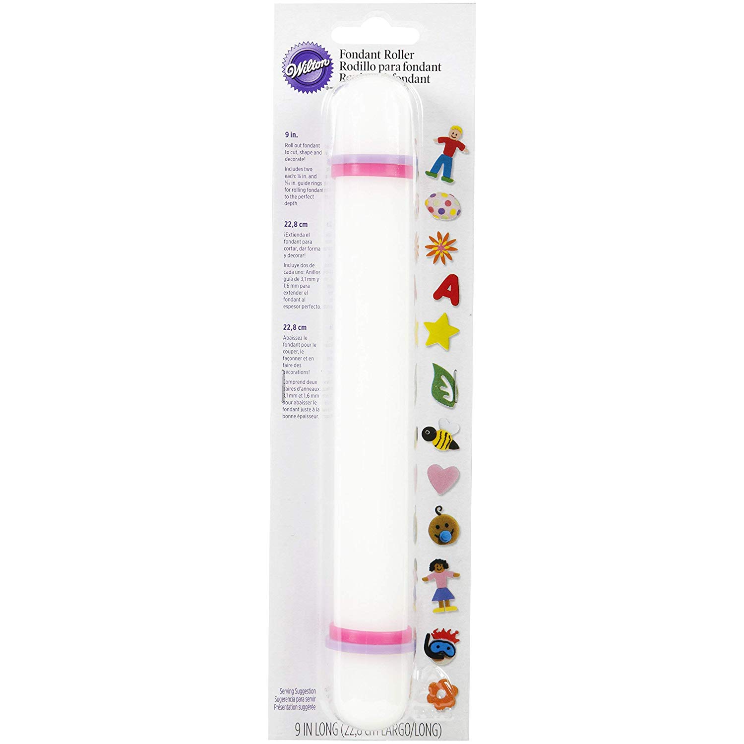 Wilton Fondant Rolling Pin, 23cm (9in), Multicolor, 5.2 x 9.2100000000000009 x 28.56 cm