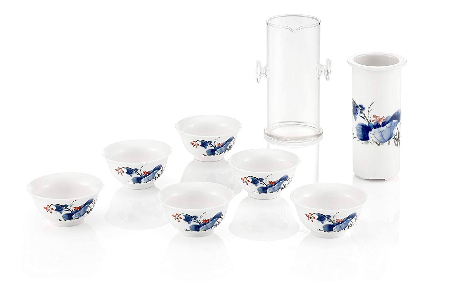TEA SOUL 37 x 26.5 x 10.8 cm Porcelain Tea Set including Filter, White, 37x26.5x10.8 cm