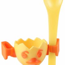 Fackelmann Cup and Egg Spoon Chicky of Plastic, Yellow/Orange, 7.5 x 5 x 4.5 cm