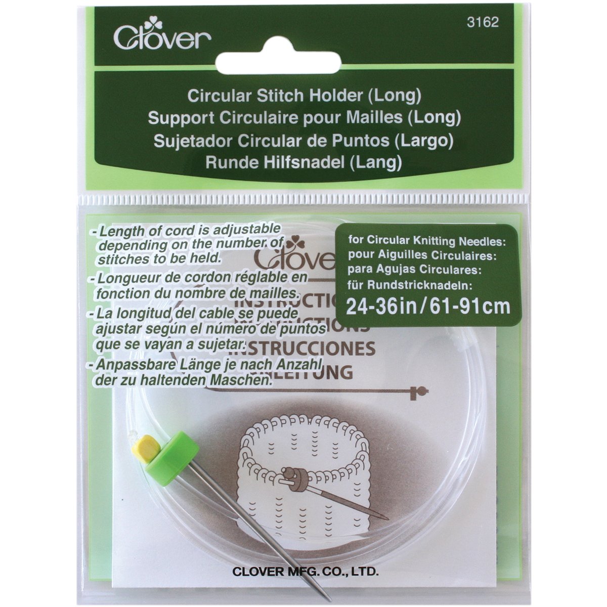 Clover Circular Stitch Holder: Long, Other, Multicoloured