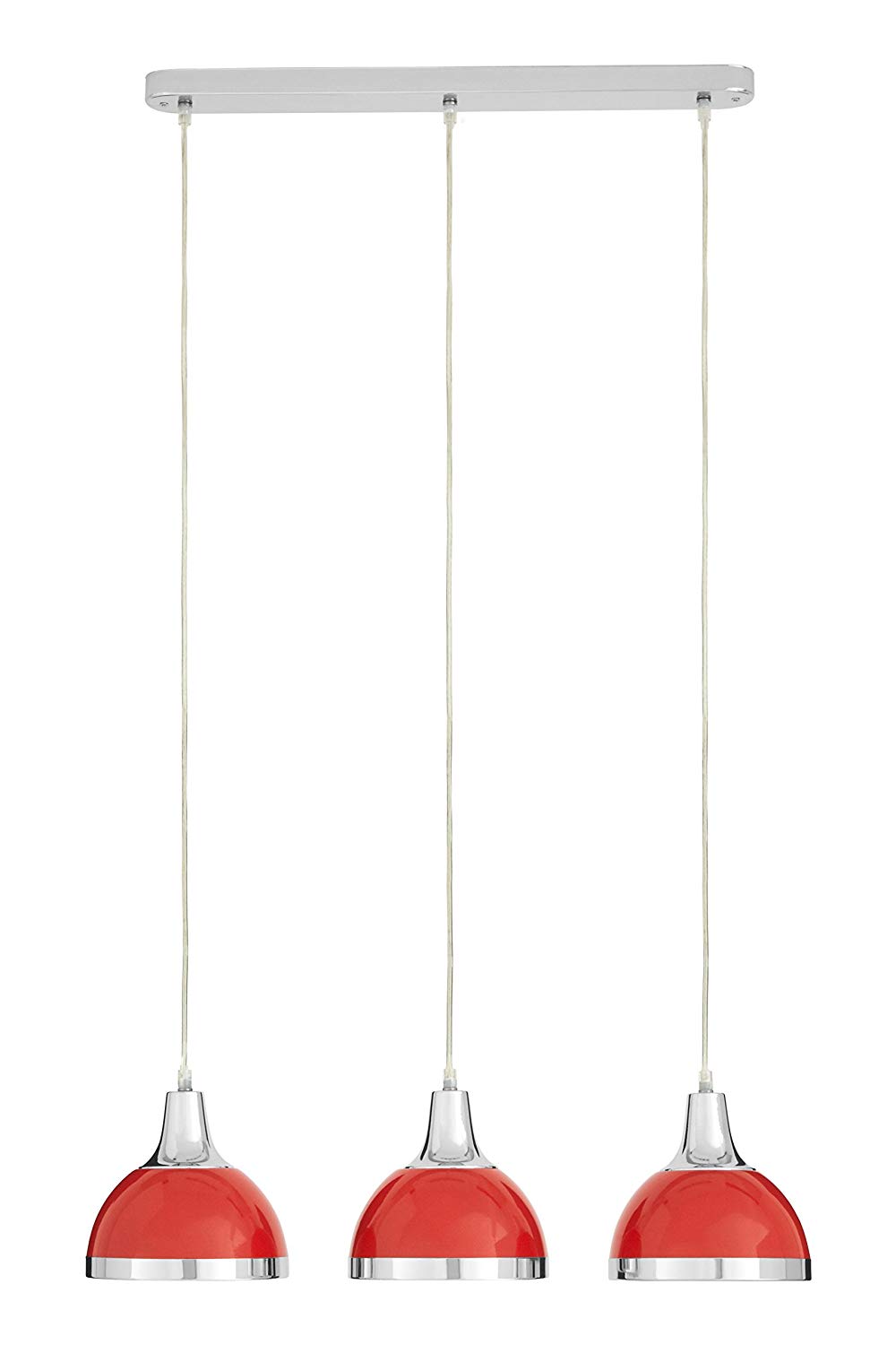 Premier Housewares E27 Edison Screw 40 W 3 Ceiling Light Shade Ceiling Lights Red Pendant Lighting Ceiling Pen