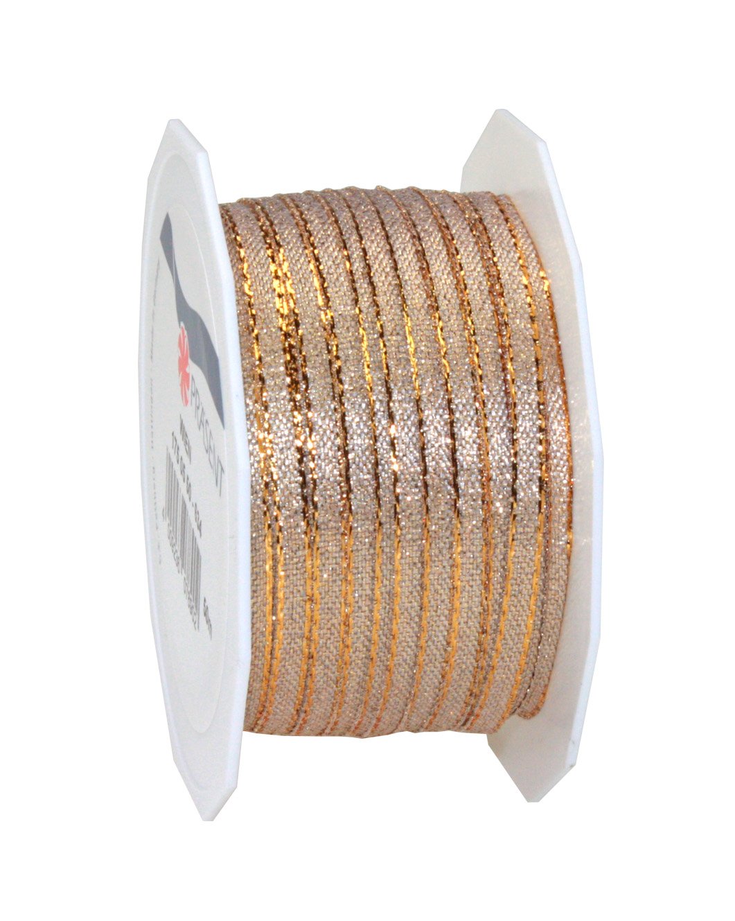PRÄSENT C.E. Pattberg WIEN Gift Ribbon in Gold, Metallic Mesh, 55 Yards, 0.2 Inch Width, Multi-purpose, Luxury