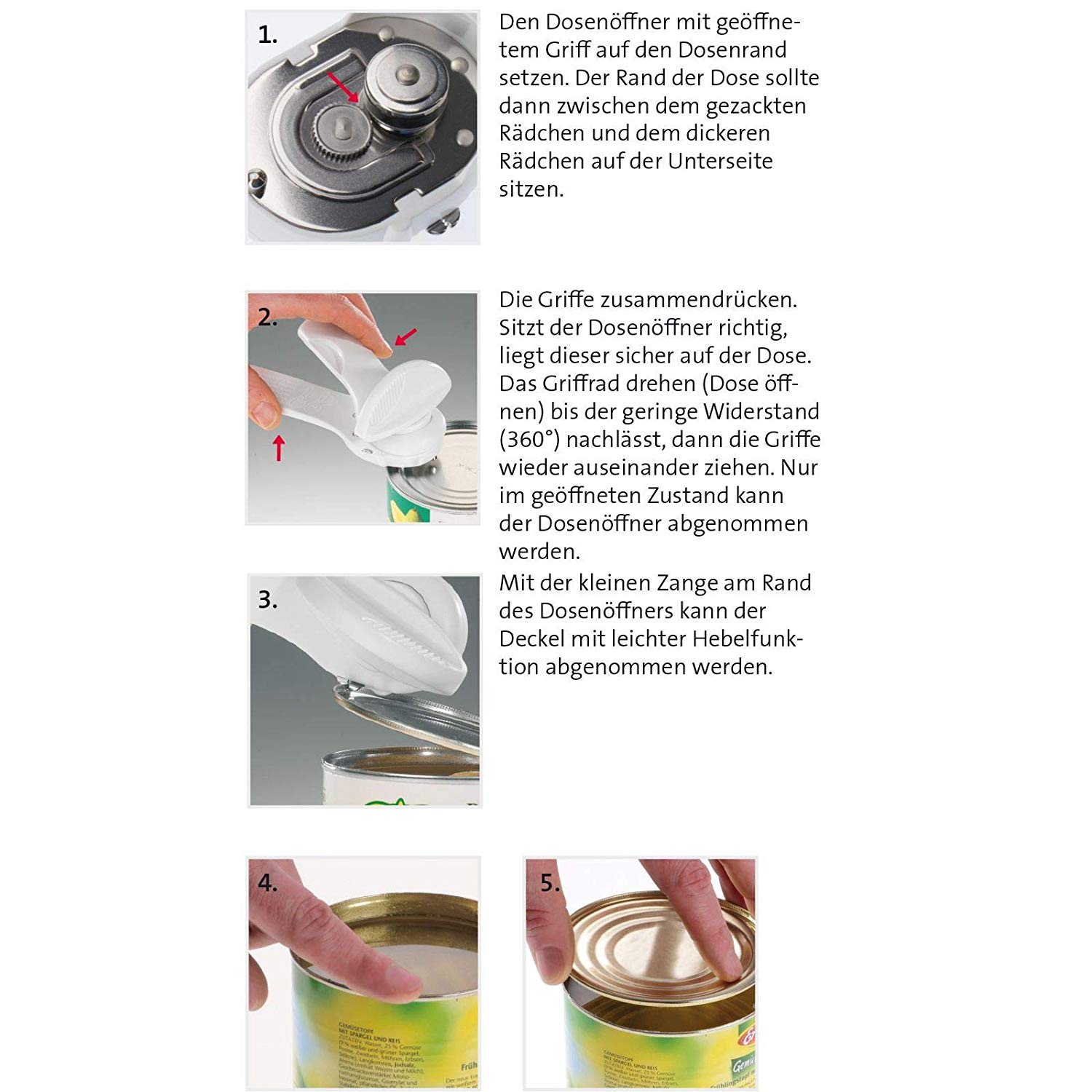 Westmark Safety Can Opener, Pliers Design, Length: 18 cm, Stainless Steel/Plastic, Klu, White, 10332260, 18 x 8.2 x 7.1 cm - Image 3
