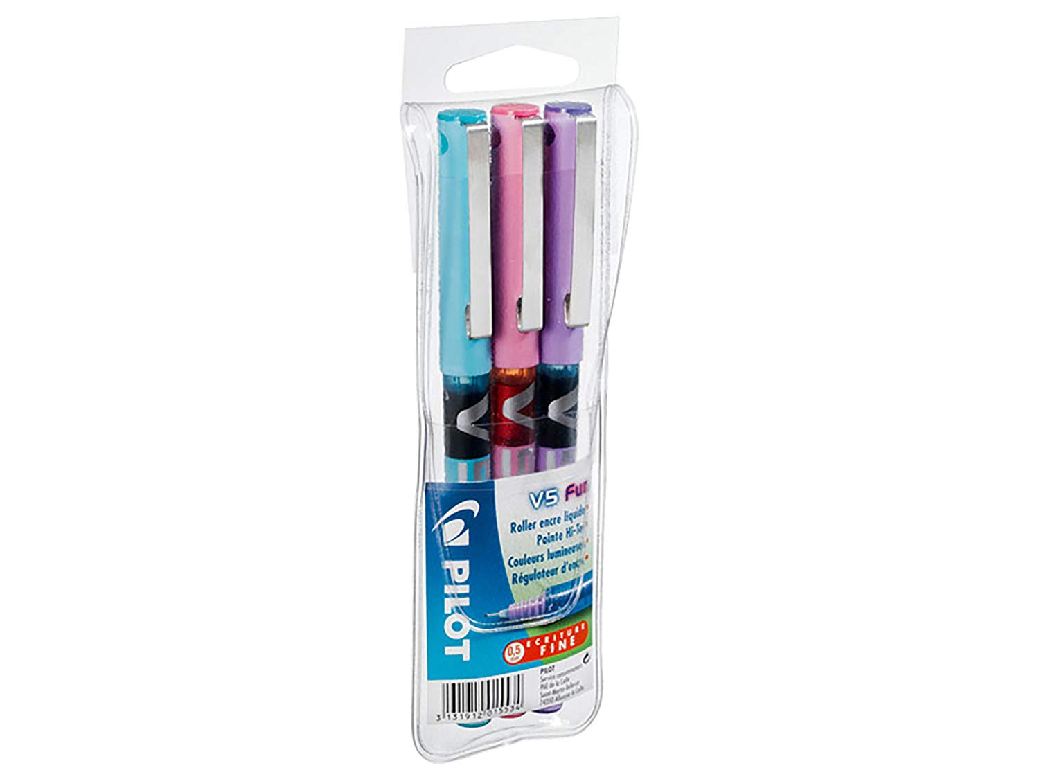Pilot Hi-Tecpoint V5 Rollerball Pens, Assorted 3 Pack