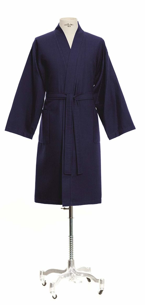 möve Homewear kimono waffle piquée in size M made of 100 % cotton, deep sea