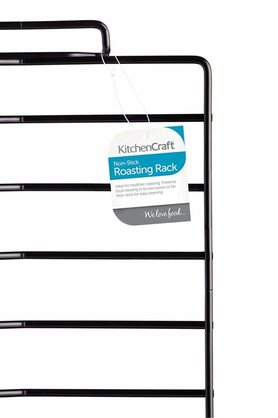 KitchenCraft KCRACKNS Non Stick Roasting Rack, V Shaped, 30 x 21 cm, Black - Image 2