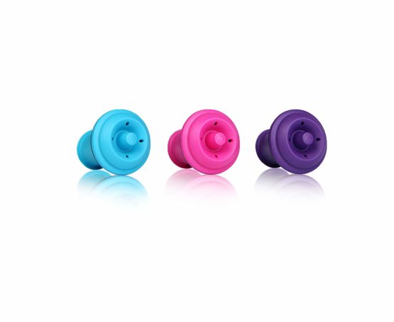 Vacu Vin Wine Saver Vacuum Stoppers, Set of 3 - Purple / Blue / Pink