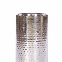 Epicurean Hammered Steel Elegant Straight Wine Cooler, Silver, Stainless, 12 x 12 x 20 cm