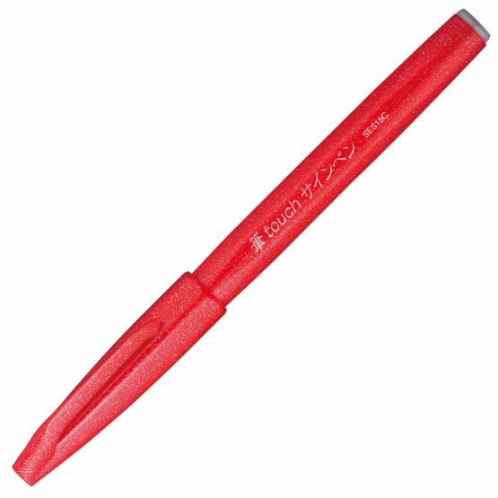 Pentel SES15C-B felt-tip pen with flexible brush-like tip red