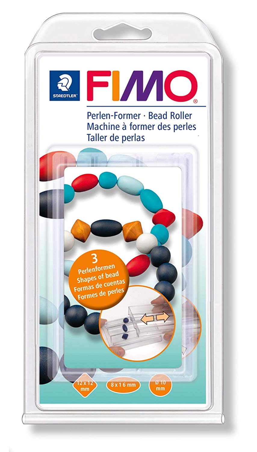 STAEDTLER 8712 FIMO Bead Roller for Polymer Modelling Clay (Pack of 1), Bead Roller Set, Transparent
