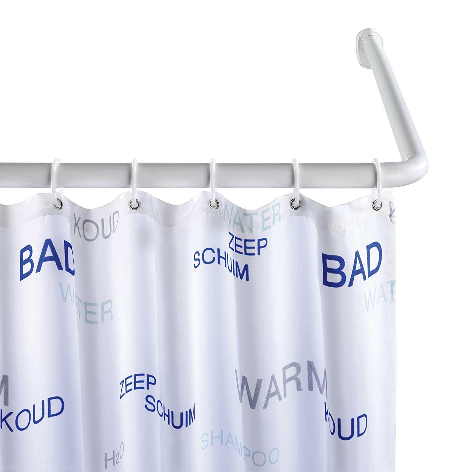 WENKO Universal Extra Strong Shower Curtain Bracket Rod, White