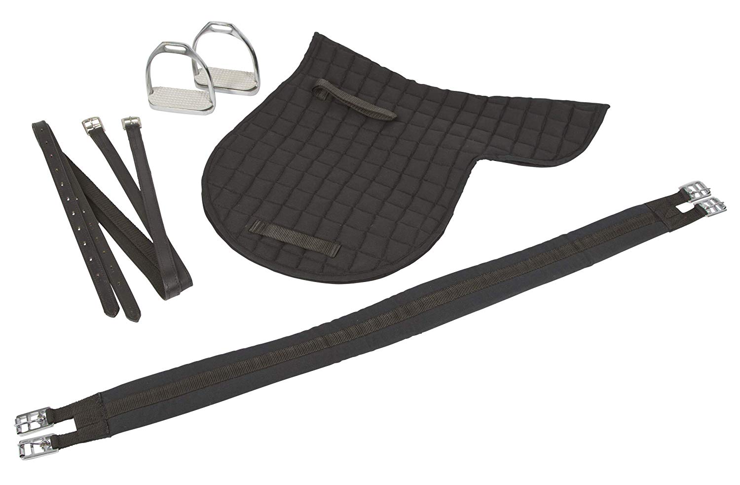 Kerbl 32196 Pony saddle set including belt, blanket, stirrups, stirrups, black, type 100 - Image 3
