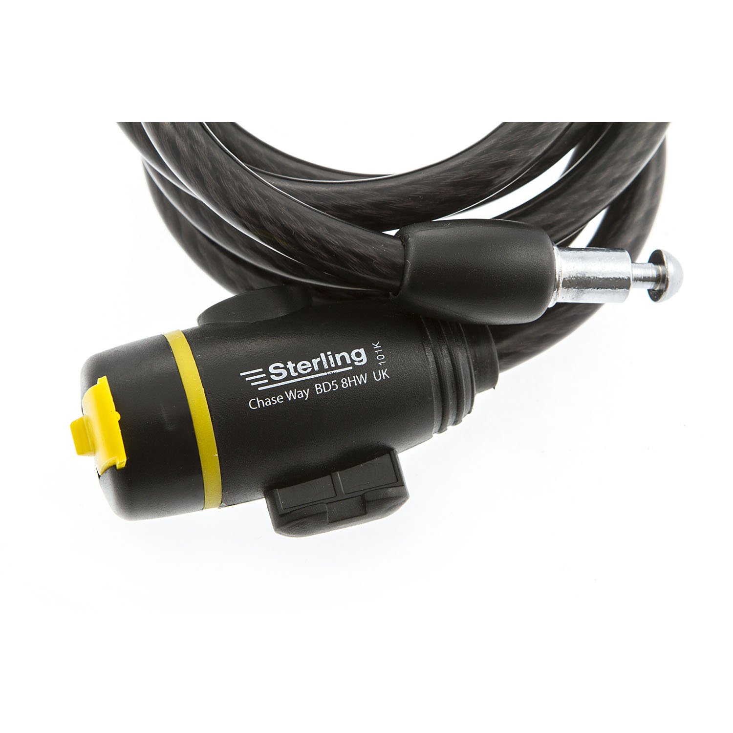 Sterling 101K 10 x 1500mm Locking Cable with Self Coiling/ Bracket , Black, 10mm x 1500mm - Image 3