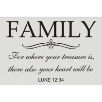 Clear Scraps Clear Scraps Wall Stencils 24-inch x 36-inch Family Luke 12:34, Acrylic, Multicolour