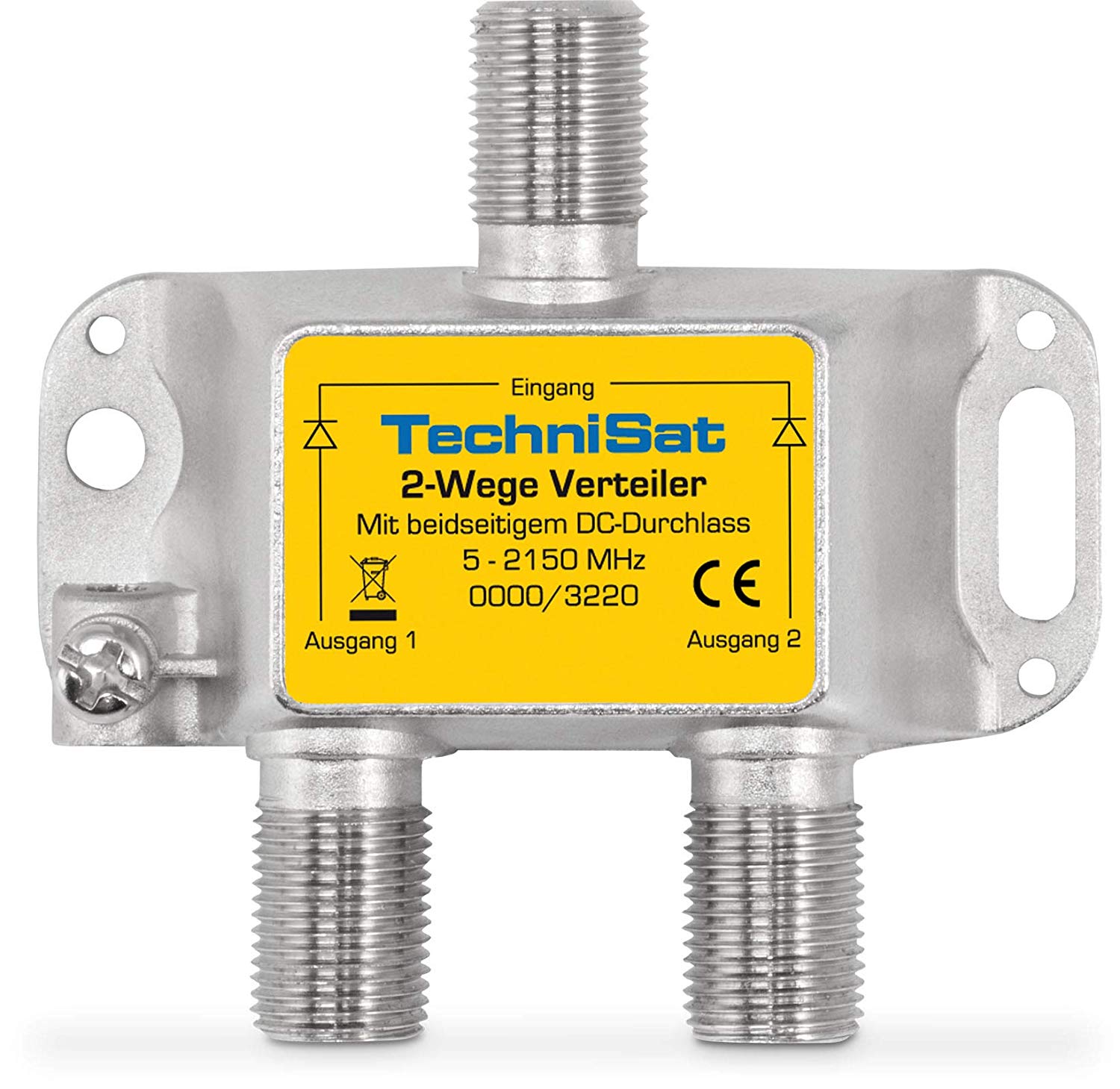 TechniSat 2 Way Satellite Splitter (2 x DC Channels Decoupled Diodes ...
