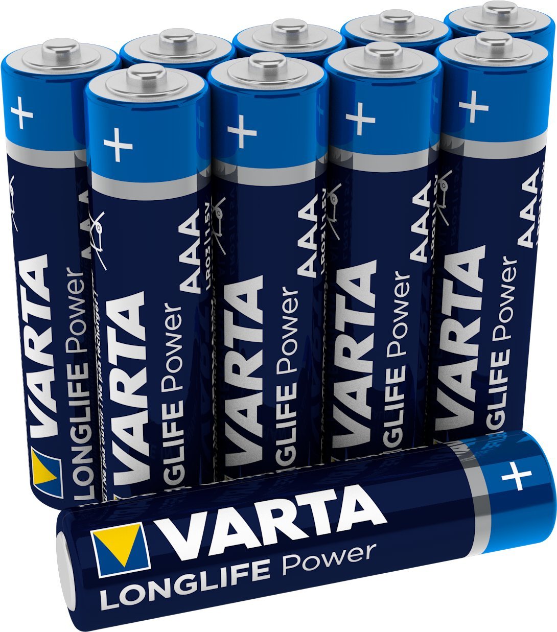 VARTA Longlife Power AAA Micro LR03 Alkaline Battery (10-pack), Made in Germany, ideal for toys torches