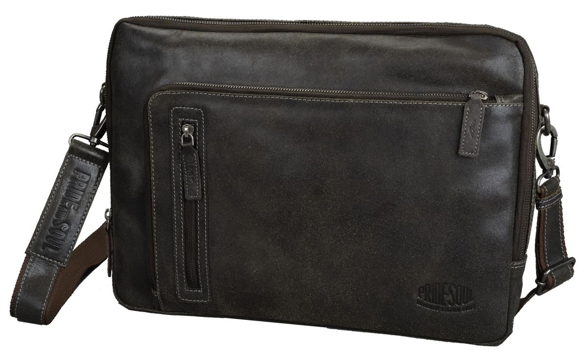 King Shoulder Bag Genuine Leather Approx. 39 x 27 x 6 cm Brown, Brown, 38, Shoulder Bag