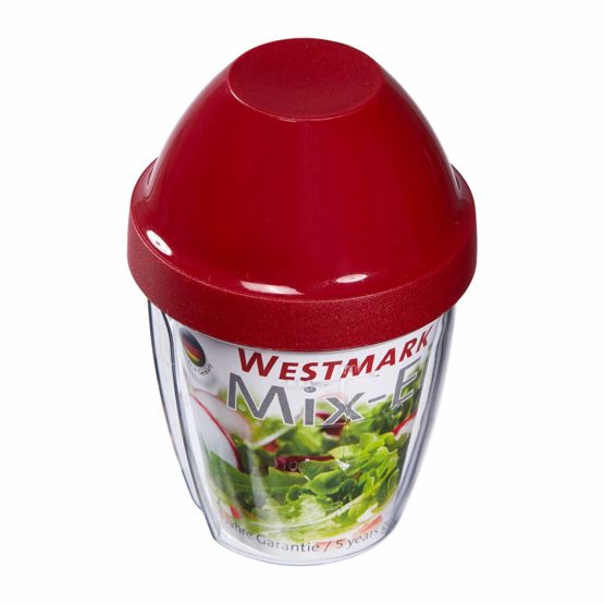 Westmark Mixing And Shaker Cup With Removable Mixing Disc, Volume: 0.25 L, Height: 12.8 cm, Plastic, Bpa-Free, Mix-Ei, Colour: Clear/Red, 30892270 - Image 3