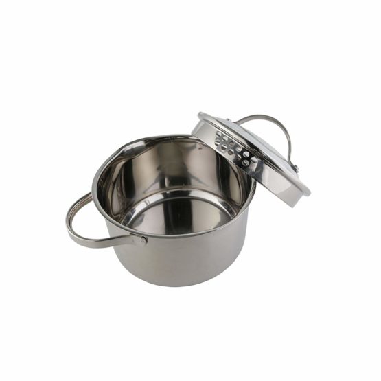 Axentia Pouring Spout Pado-Pasta Pot with Built in Strainer, Stainless Steel, Silver, 28 x 26.2 x 18.4 cm - Image 2