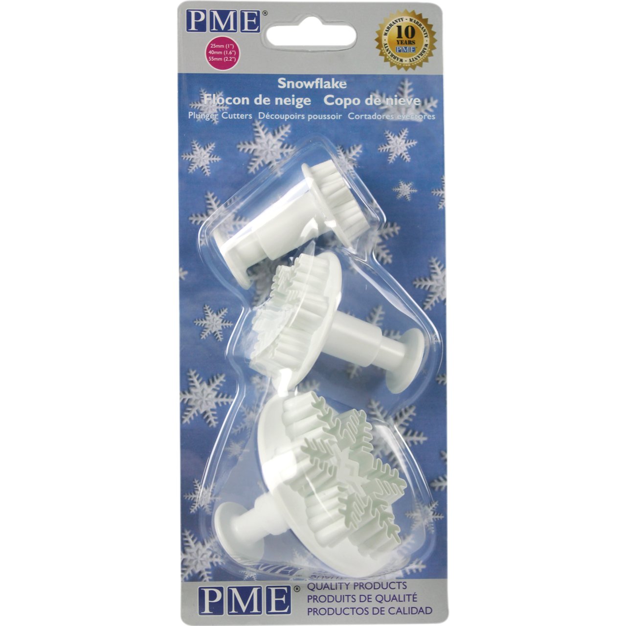 PME SF708 Snowflake Plunger Cutters, Set of 3, Small, Medium, Large sizes , White - Image 4