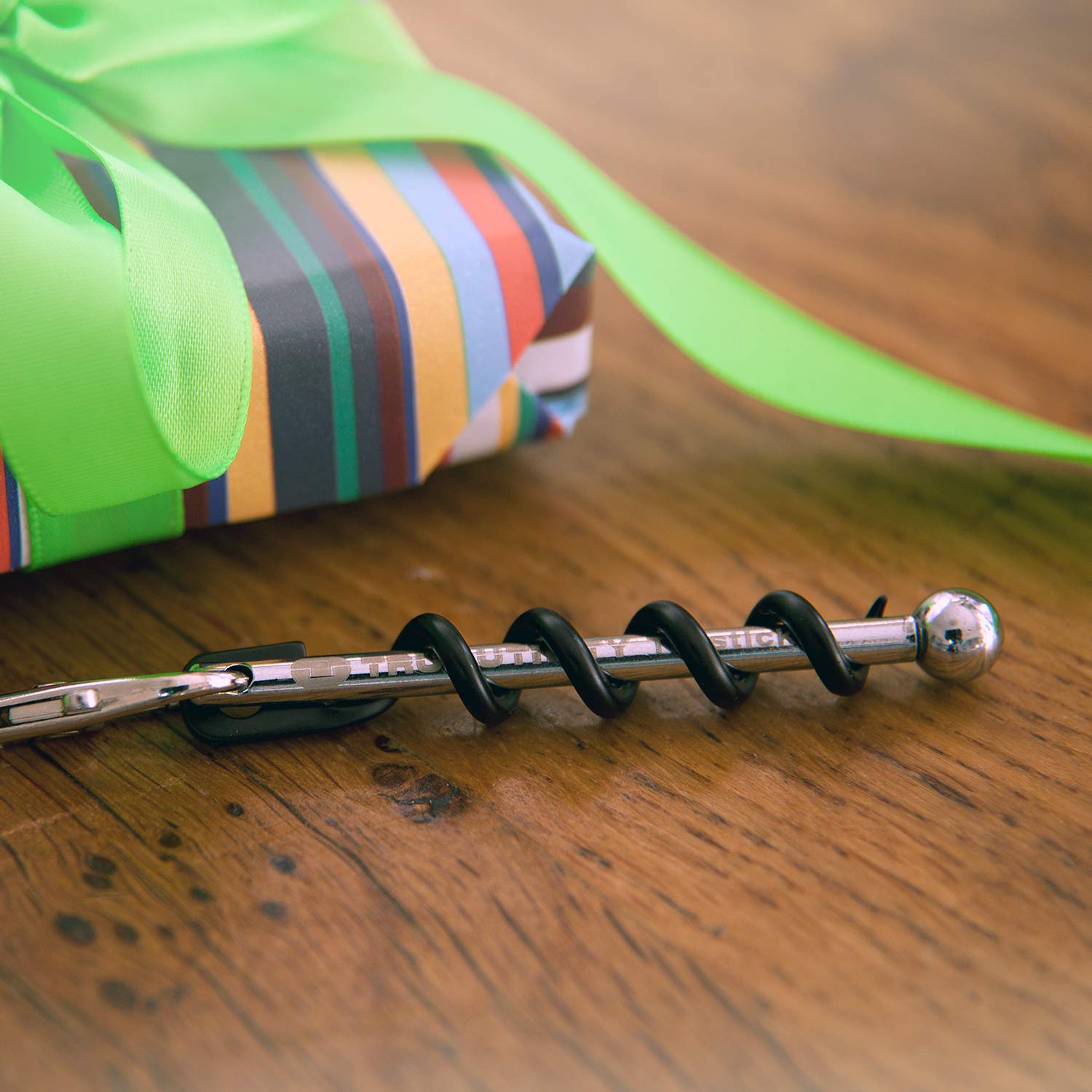 TRUE Twistick Pocket Keyring Wine Bottle Opener, Stainless Steel 4MM Cork Screw Bar & Teflon Coated Corkscrew Helix - Image 4