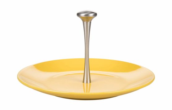 Kaleidos Classic Cheese Plate with Handle 31 cm, Aluminium Strong, Ceramic, Yellow, 31 x 31 x 16.5 cm