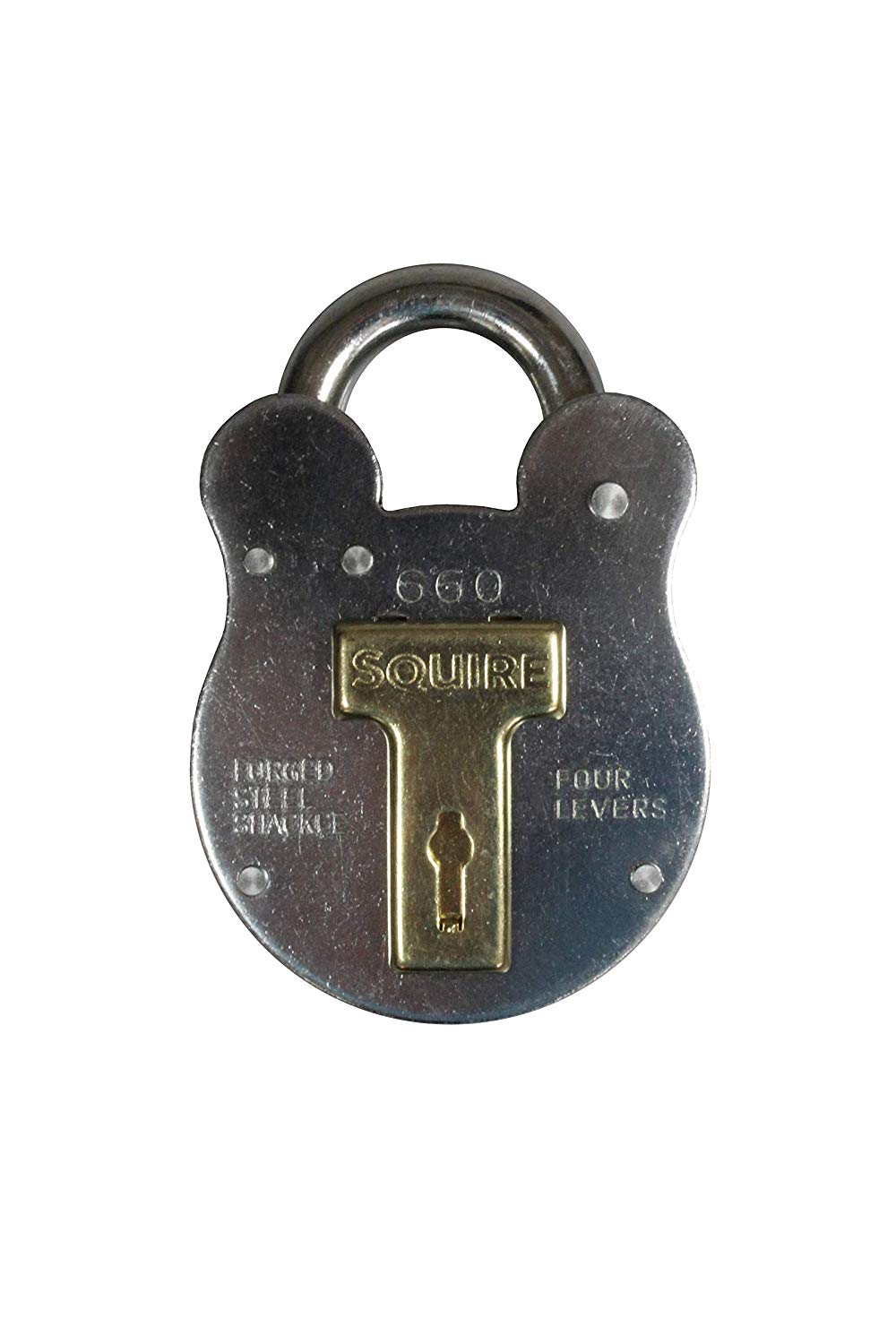 Henry Squire Old English Galvanised Steel Case 4 Lever Padlock, Large