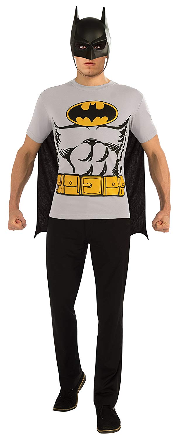 Rubies Official DC Comic Batman T-Shirt Set, Adult Costume Instant Kit, T-shirt, Mask & Cape, Mens Size Large Halloween - Image 2