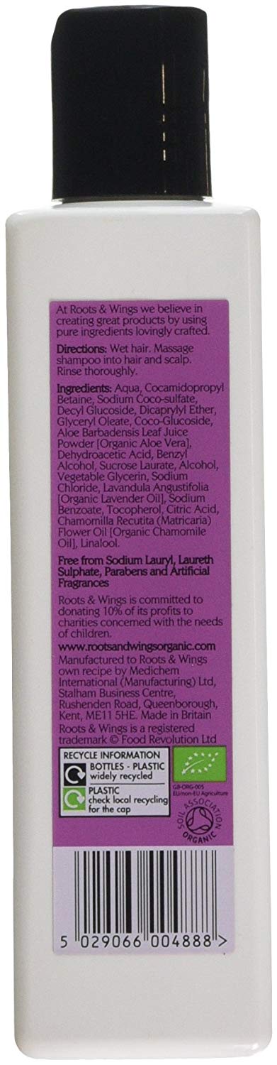 Roots & Wings Organic Gentle Lavender and Chamomile Shampoo 250ml - Image 2