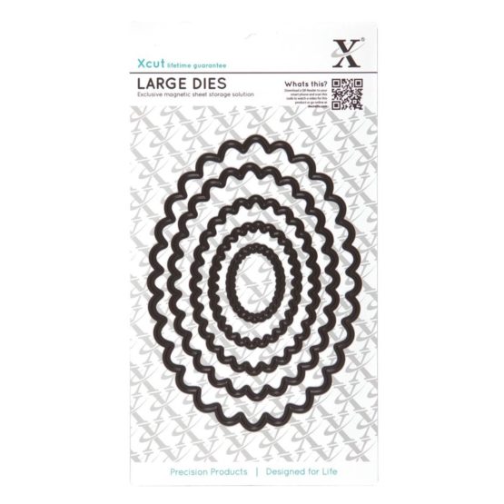 Docrafts Large Nesting Dies, Scalloped Oval (Pack of 5)