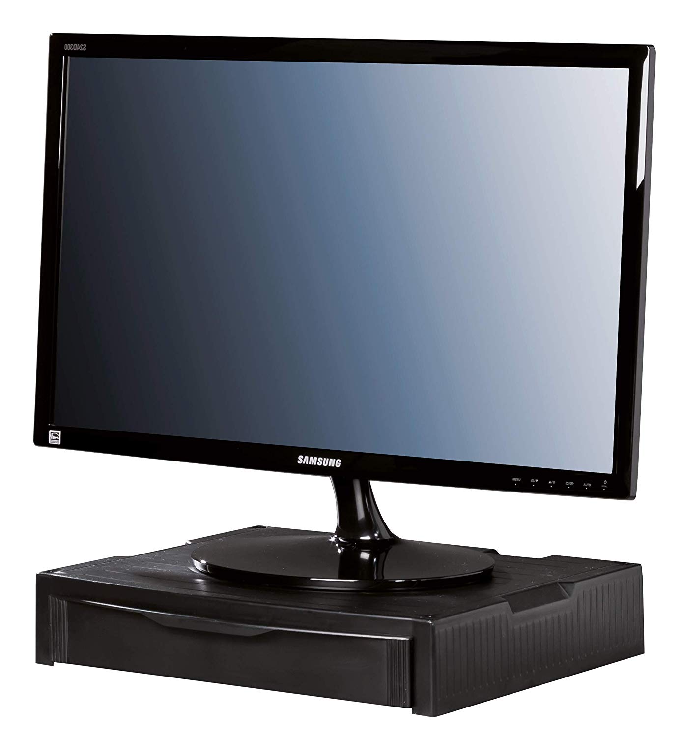 HAN 9250-11, MONITOR stand. Expert monitor stand with 1 drawer, stable, stylish and stackable, grey, gray - Image 4