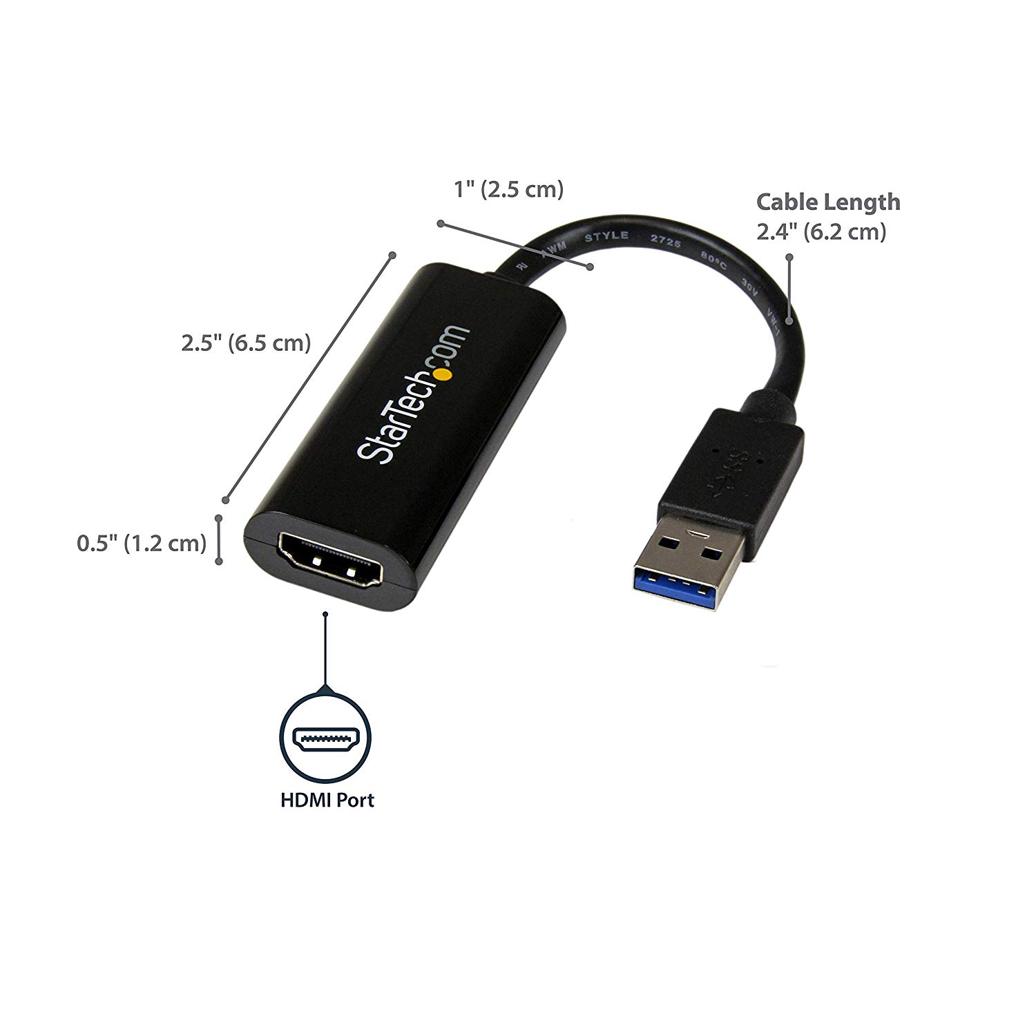 StarTech USB 3.0 to HDMI Adapter, USB-A to HDMI Display Converter, 1080P 60Hz Full HD Video Graphics Adapter, Driver Required - Image 2