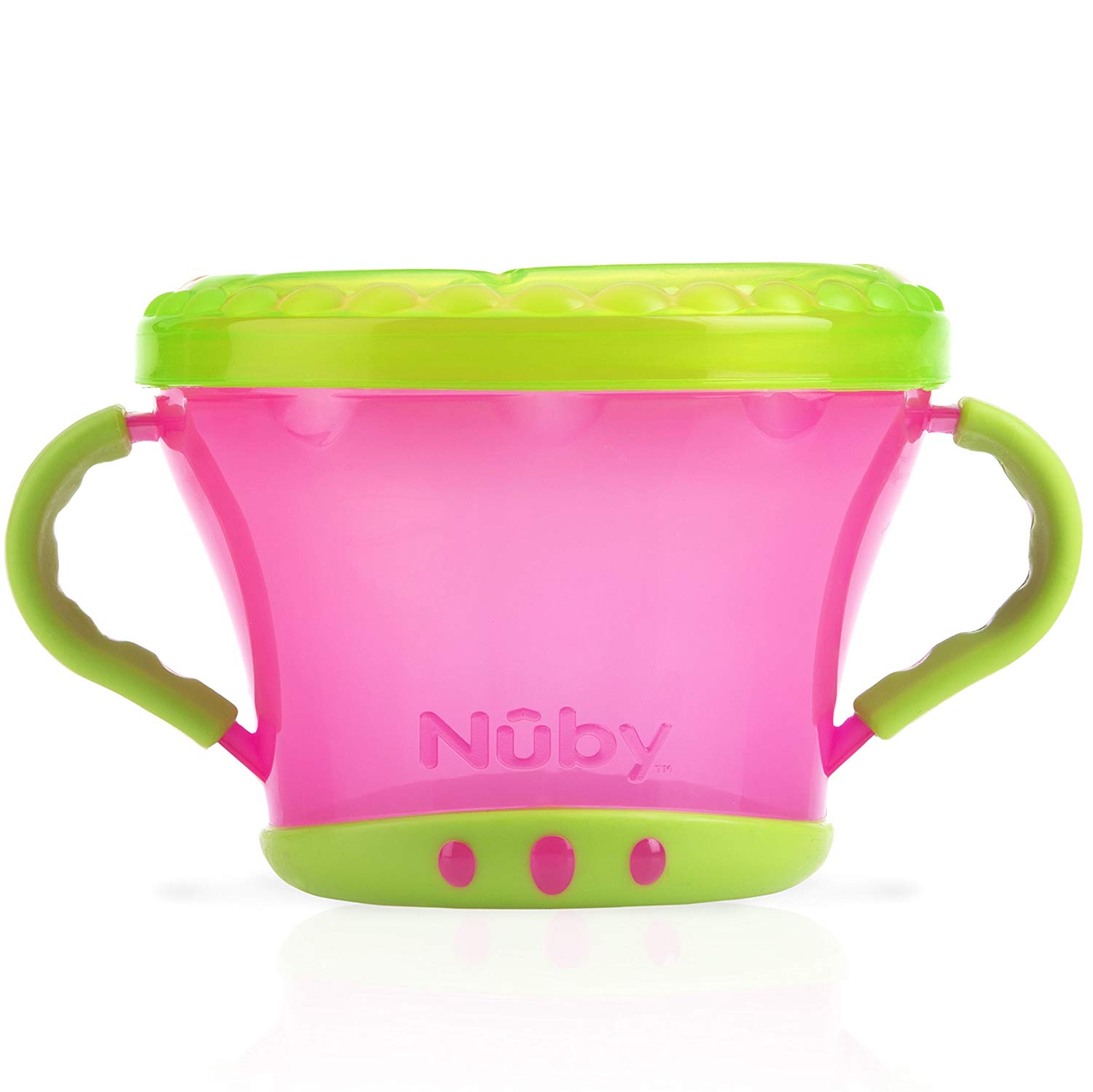Nuby ID5409 Grip Snack Pot (Colours May Vary), Blue and Green / Red and Yellow (Assorted) - Image 3