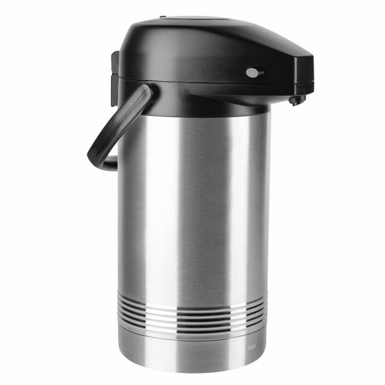 Addis Conference Pump Pot Catering Hotel Travel Dining Commercial Business Vacuum, 3 Litre, Stainless Steel/ Black