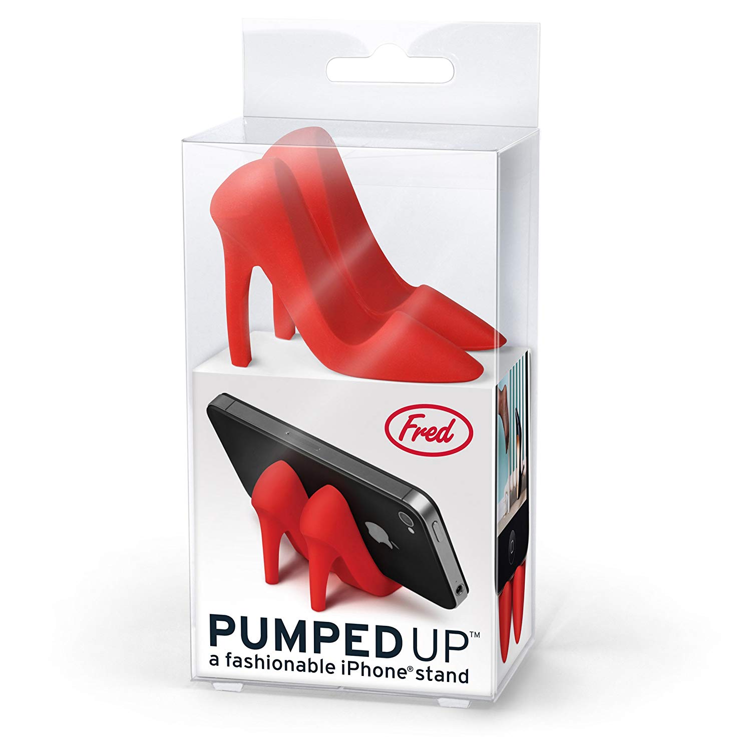 Fred Pumped Up Silicone Smartphone Stand, Red - Image 3