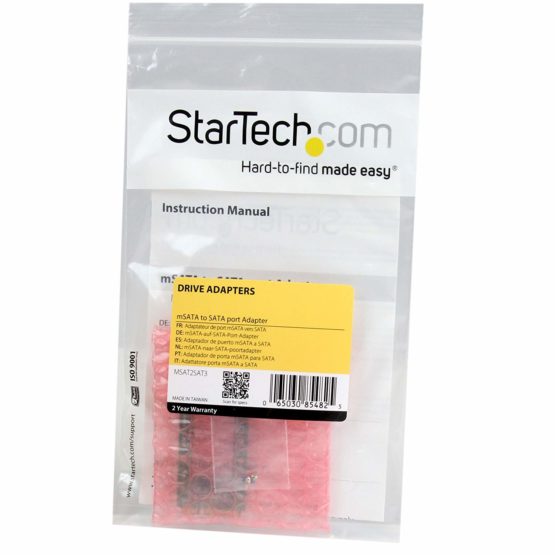 StarTech mSATA to SATA HDD / SSD Adapter – Mini SATA to SATA Converter Card - mSATA to SATA 2.5/3.5 Hard Drive Adapter Converter Card (MSAT2SAT3), Red - Image 3