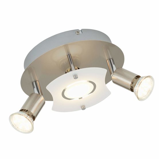 BRILONER Ceiling Lights/LED Spotlights, Metal, GU10, 3 W, Satin Nickel