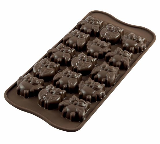 silikomart Silicone Chocolate Mould Owls, Brown