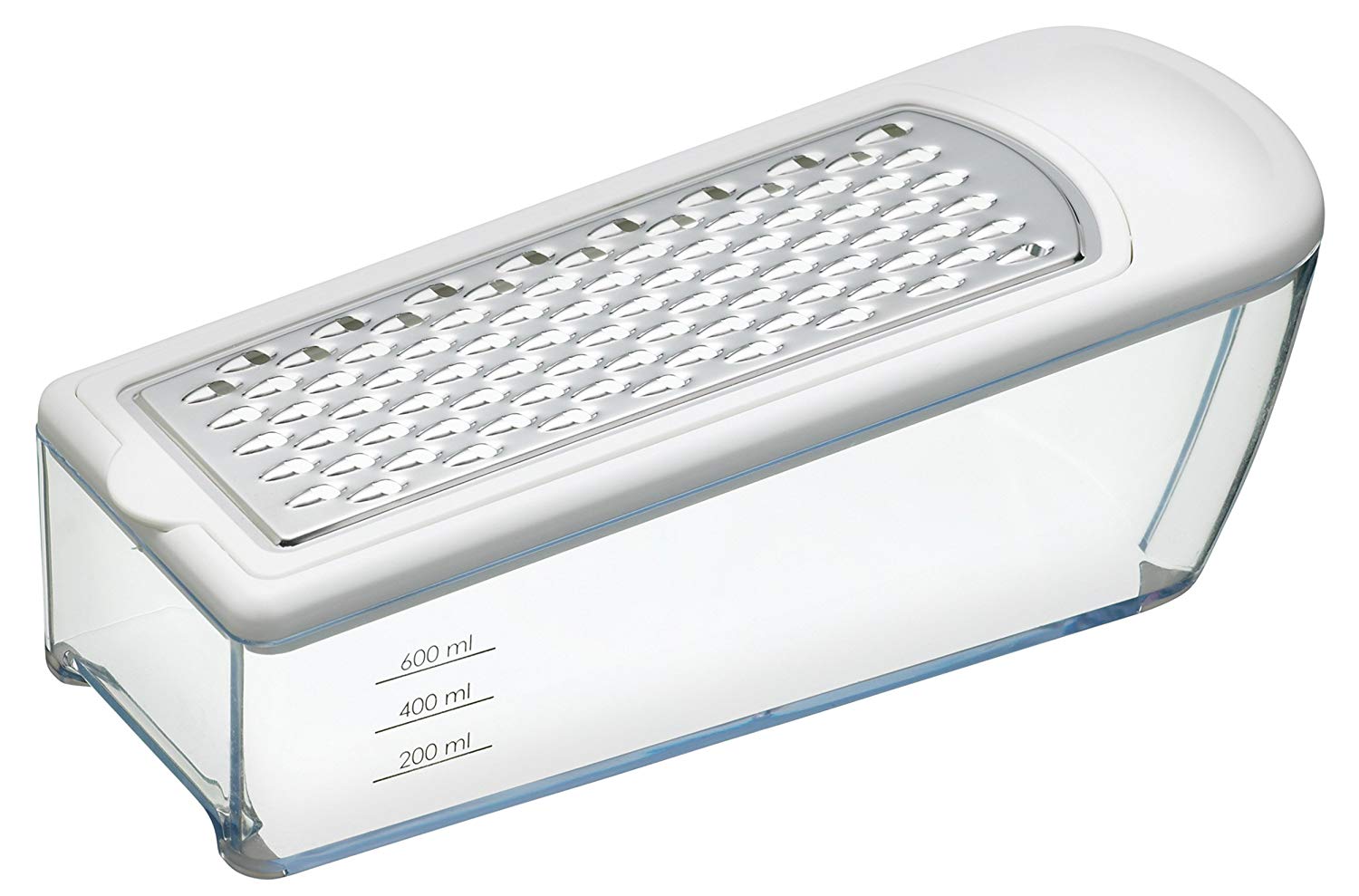 KitchenCraft Cheese Grater with Container, Gift Boxed, Plastic/Stainless Steel, 23 x 8 x 6 cm, Transparent
