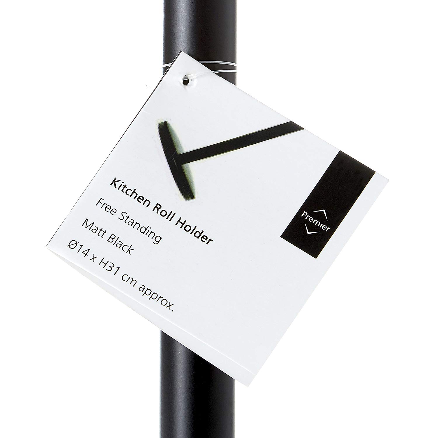 Premier Housewares Black Kitchen Roll Holder Free Standing, H33 x W15 x D15cm - Image 3