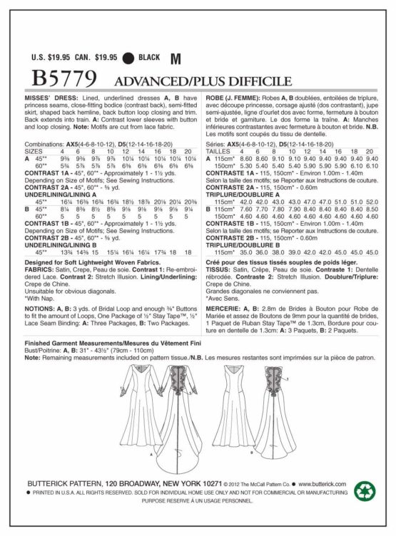 Butterick Patterns B5779 Size AX5 4-6-8-10-12 Misses' Dress, Pack of 1, White - Image 4