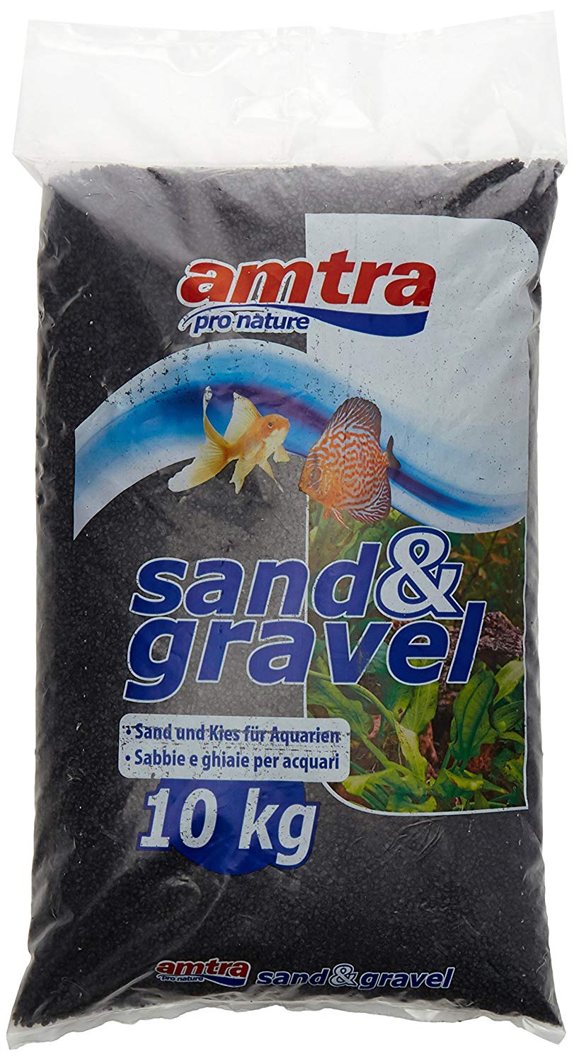 Croci Amtra Black Ceramized Quartz - Fine Quartz Aquarium Sand for Freshwater or Saltwater 2-3mm Grit 10kg Quantity