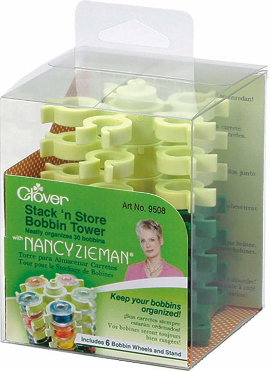 clover Stack n Store Bobbin Tower, Elastomer, Green, 1