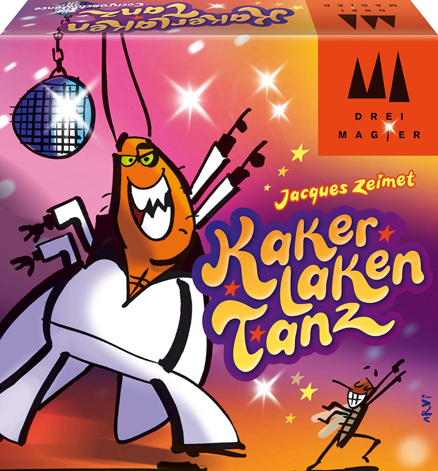 Drei Magier 40869 "Cockroach Dance Card Game, Multi-coloured, 11 x 11 x 3,5 cm