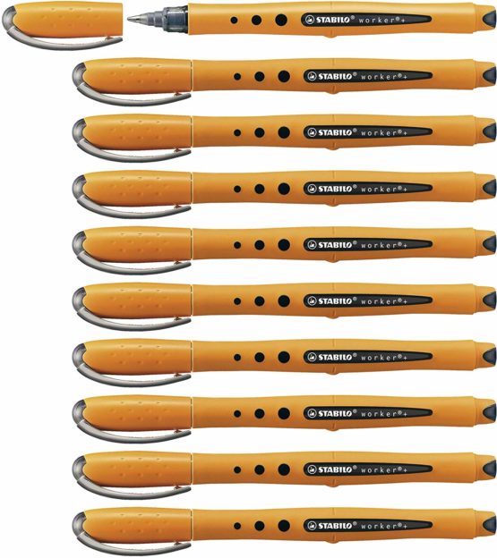 Rollerball - STABILO worker+ Medium Box of 10 Black