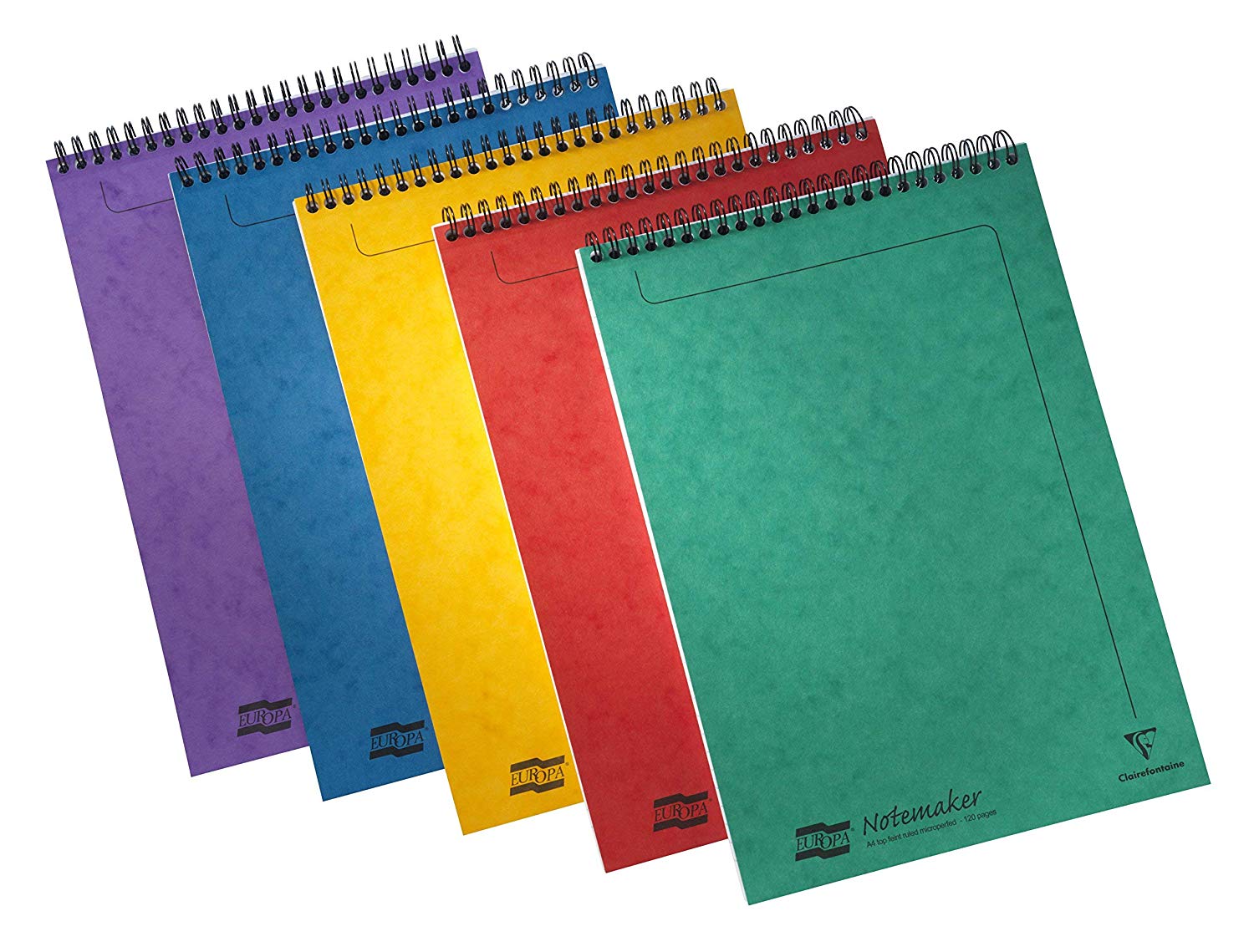 Clairefontaine 4920Z Set of 20 Minor Pad Europa Spiral Notepads, 7.6x12.2 cm, 120 Detachable Lined Pages, 90 g White Paper