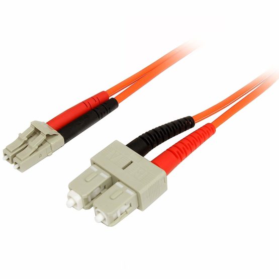 StarTech 2m Fiber Optic Cable - Multimode Duplex 50/125 - LSZH - LC/SC - OM2 - LC to SC Fiber Patch Cable, Green